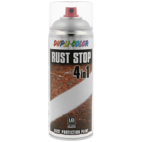 PEINTURE ANTIROUILLE RAL9006 SATINE 4 EN 1 RUST STOP 400ML DUPLI