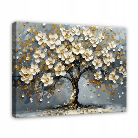 Peinture arbre de vie fleurs pour chambre salon sur toile Murale 40x30