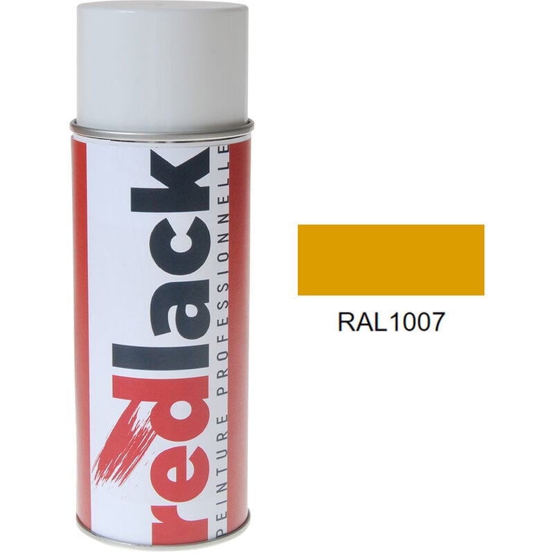 Peinture aérosol Jaune narcisse ral 1007 Brillant multisupport Redlack