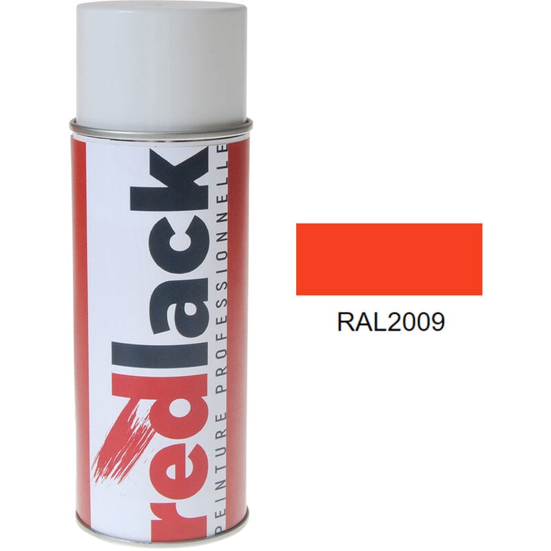 Peinture aérosol Orangé signalisation ral 2009 Satiné multisupport Redlack