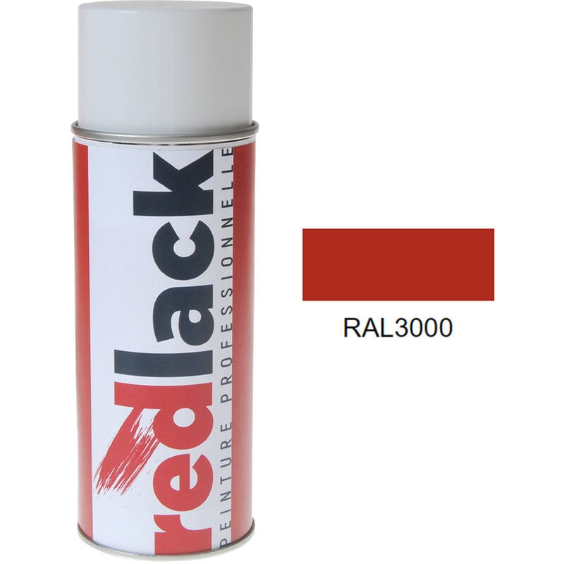 Peinture aérosol Rouge feu ral 3000 Brillant multisupport Redlack