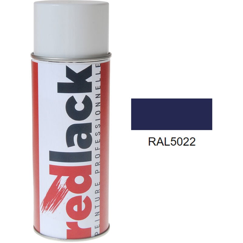 Peinture aérosol Bleu nocturne ral 5022 Brillant multisupport Redlack