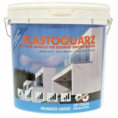 Peinture au quartz acrylique lisse lavable pour extérieur 5 l blanc - Salon