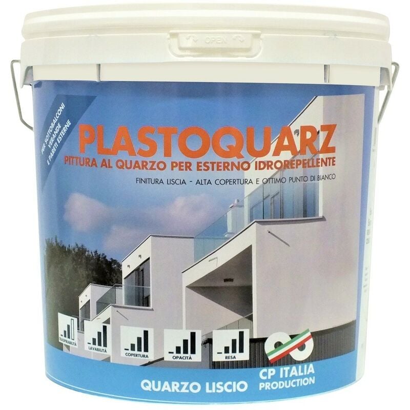 Salone - Peinture au quartz acrylique lisse lavable pour extérieur 14 l blanc - Salon
