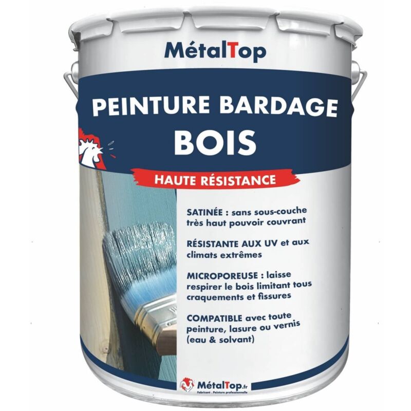 Metaltop - Peinture Bardage Bois - Pot 15 l - 9003 - Blanc de sécurité