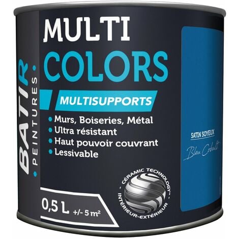 Peinture Batir Multi-Supports Satin Soyeux 0,5 L bleu cobalt