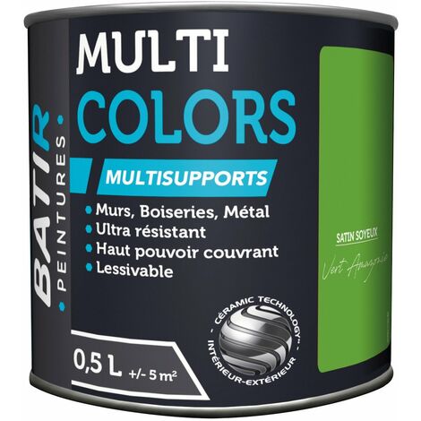 Peinture Batir Multi-supports Satin Soyeux 0,5 L Vert Amazo