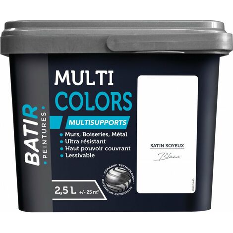 Peinture Batir Multi-supports Satin Soyeux 2,5 L Blanc