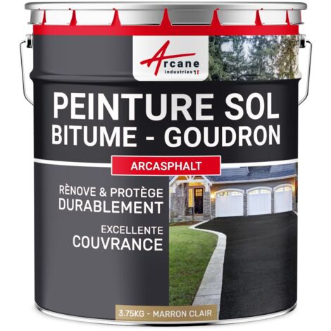 Peinture bitume goudron asphalte macadam résine sol extérieur béton enrobé rénov décoration  ARCASPHALT ARCANE INDUSTRIES Marron clair - 15 Kg jusqu a 30m2 pour 2 couches