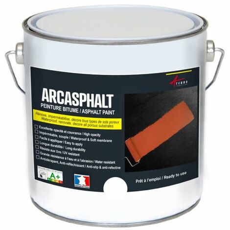 Peinture Bitume Goudron Asphalte Macadam Resine Sol Exterieur Beton Enrobe Renov Decoration Arcasphalt Arcane Industries Blanc 3 75 Kg Pour 7 5m2 En 2 Couches 253 25730