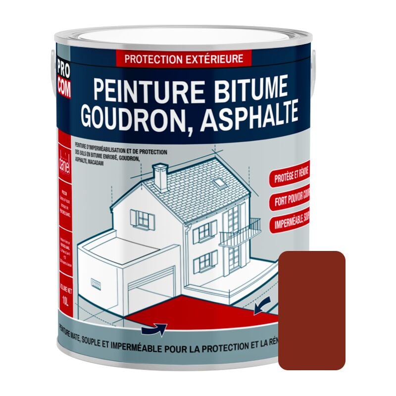 Peinture bitume, résine sol enrobé bitumeux, asphalte, goudron, macadam Procom 772F21 2.5 litres