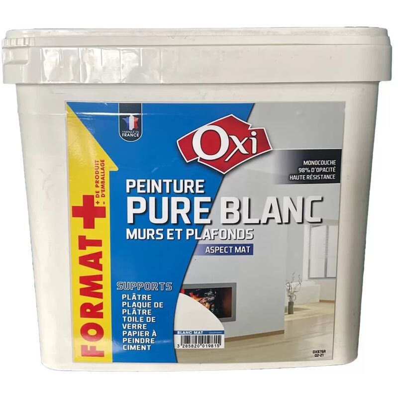 Peinture Murs & Plafonds oxi Pure Blanc Mat 6 l