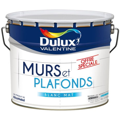 Peinture bicouche murs, plafonds et boiseries intérieure acrylique satin  blanc 10 L - Brico Dépôt