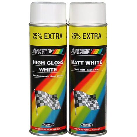 PEINTURE BLANCHE MAT AEROSOL 500ML MOTIP