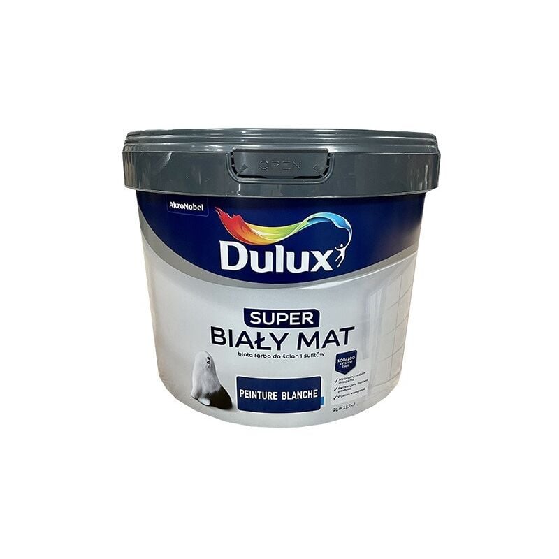 Peinture Blanche Mat Dulux Absolute White 9 L Blanc DULUXBLANCABWHITE Peinture Blanche Mat Dulux Absolute White 9 L Blanc DULUXBLANCABWHITE