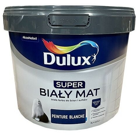 Peinture Blanche Mat Dulux Super Bialy Blanc Mat 9 L - Blanc