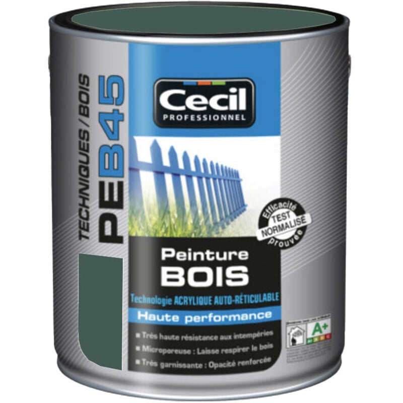 Cecil - Peinture Bois Cécil Professionnel PEB45 Vert normand 2,5 l