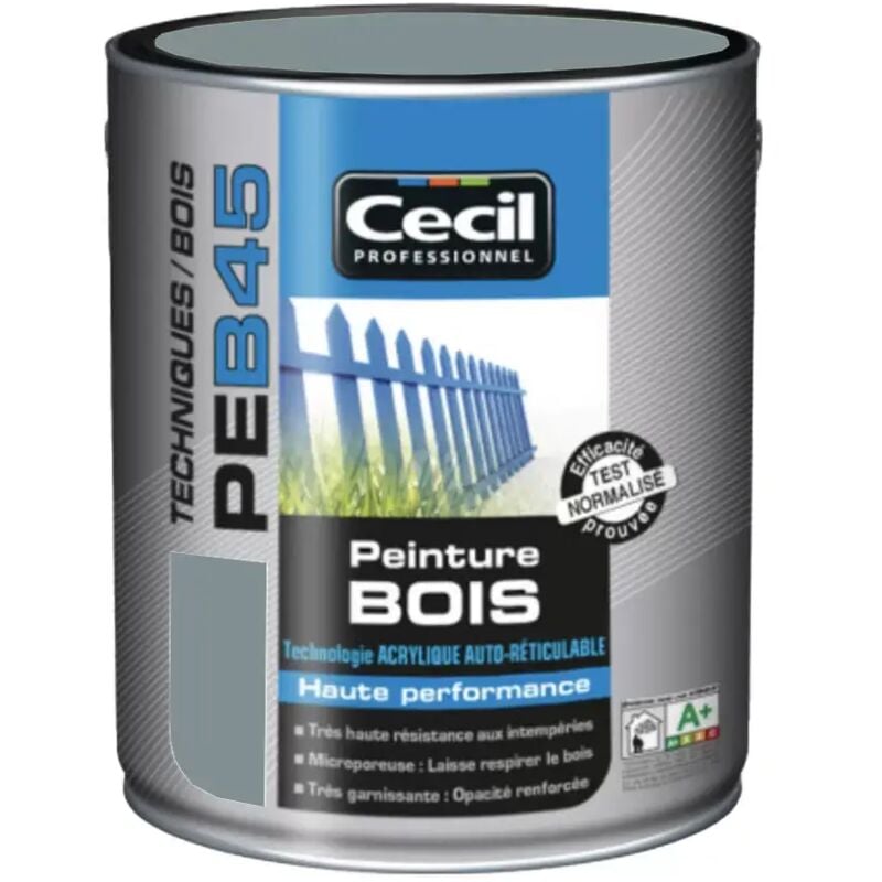 Cecil - Peinture Bois Cécil Professionnel PEB45 Gris bleuté 2,5 l