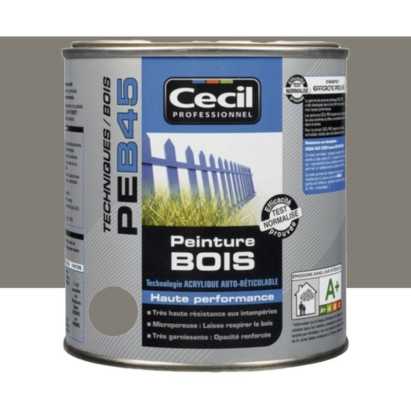 Peinture Bois Cécil Professionnel PEB45 Taupe 0,5 l