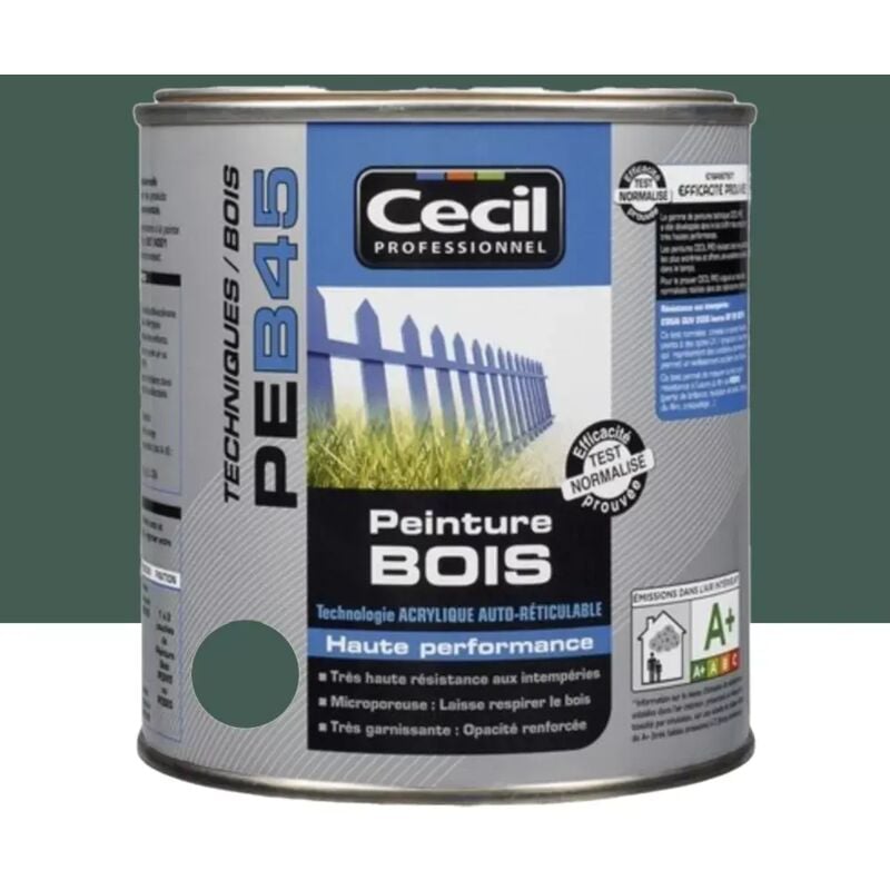 Peinture Bois Cécil Professionnel PEB45 Vert normand 0,5 L