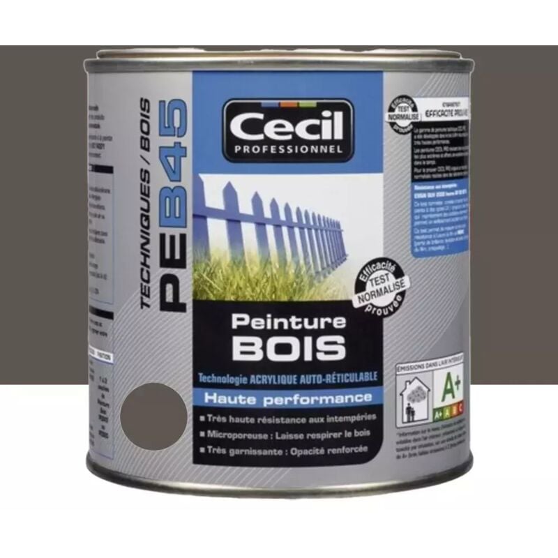 Peinture Bois Cécil Professionnel PEB45 Brun foncé 0,5 l