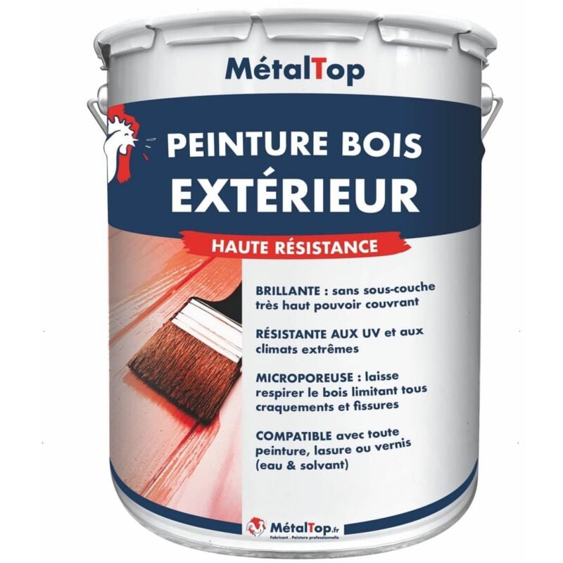 Metaltop - Peinture Bois Exterieur - Pot 5 l - 3001 - Rouge de sécurité