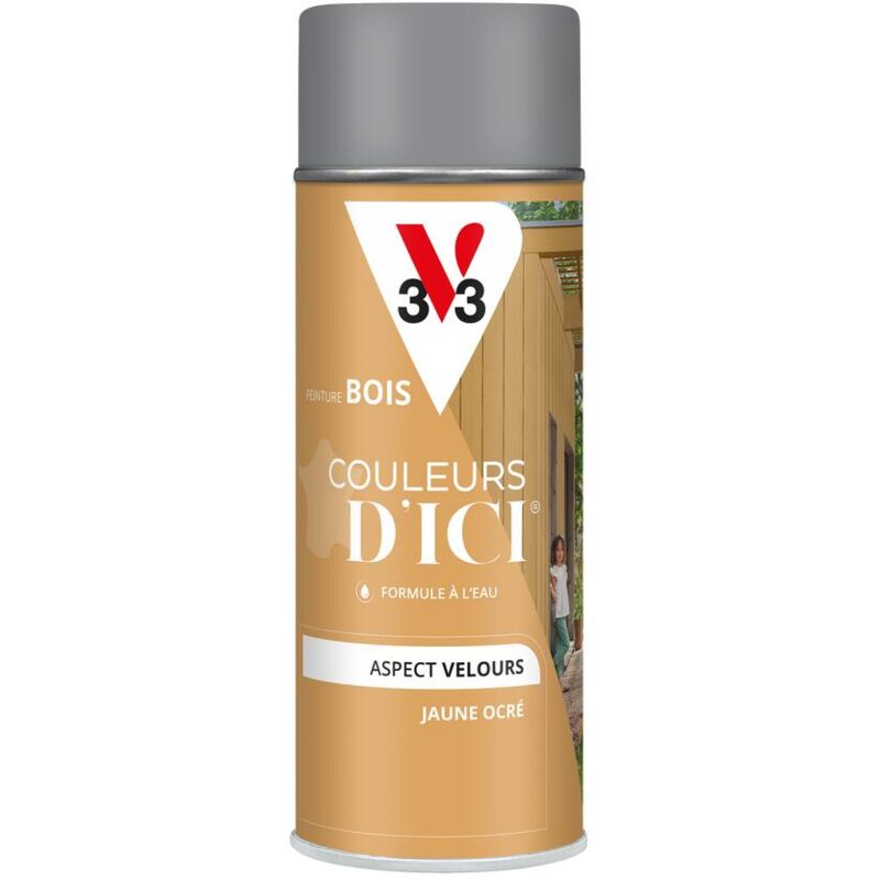 V33 - Peinture bois extérieur Couleurs d'Ici® Jaune ocré Velours 400 ml