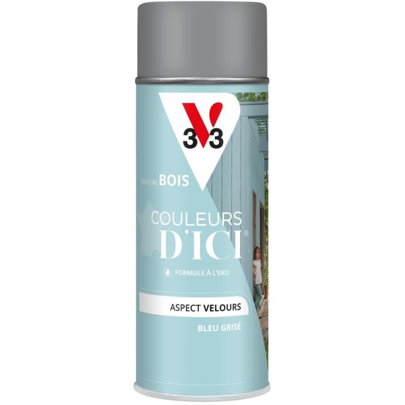 V33 - Peinture bois extérieur Couleurs d'Ici® Bleu grisé Velours 400 ml
