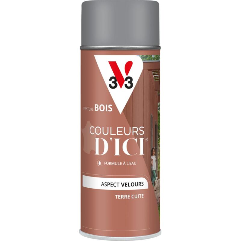 V33 - Peinture bois extérieur Couleurs d'Ici® Terre cuite Velours 400 ml