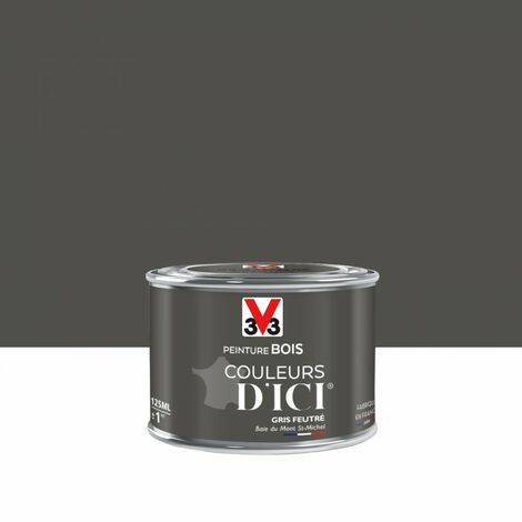 Peinture bois extérieur Couleurs d'ici® V33, gris feutré velours 0.125 l