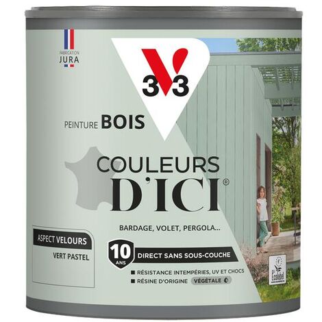 Peinture bois extérieur Couleurs d'Ici® V33 Vert pastel Velours 0,5L