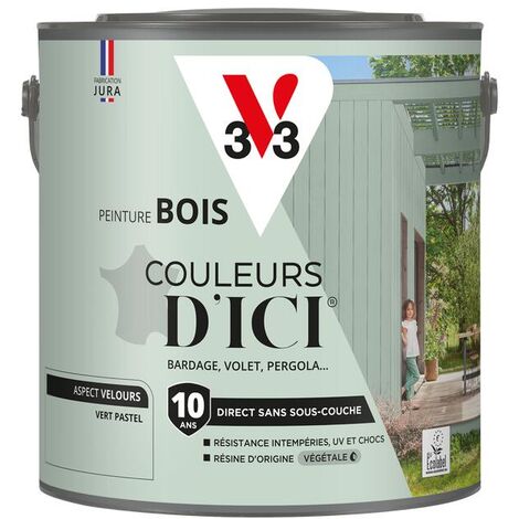 Peinture bois extérieur Couleurs d'Ici® V33 Vert pastel Velours 2L