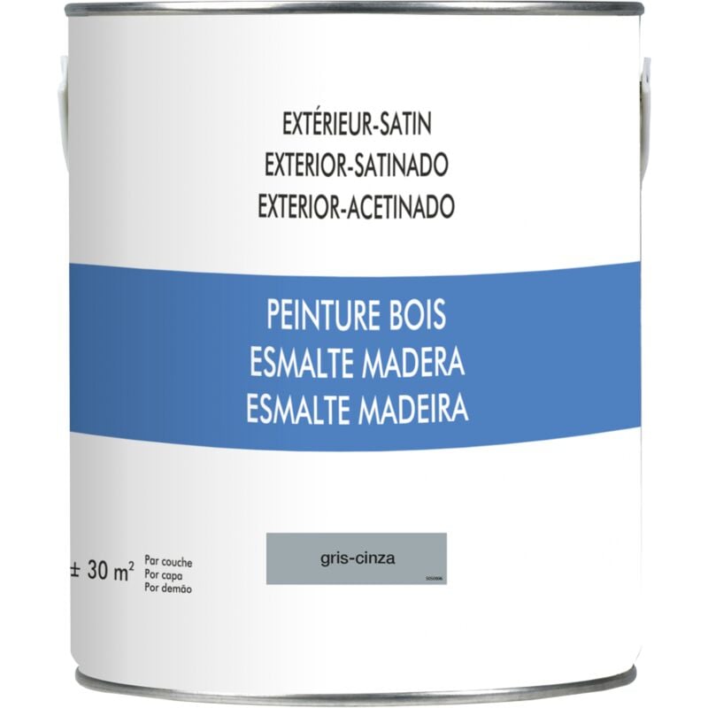 Centrale Brico - Peinture bois extérieur, gris satiné 2.5 l