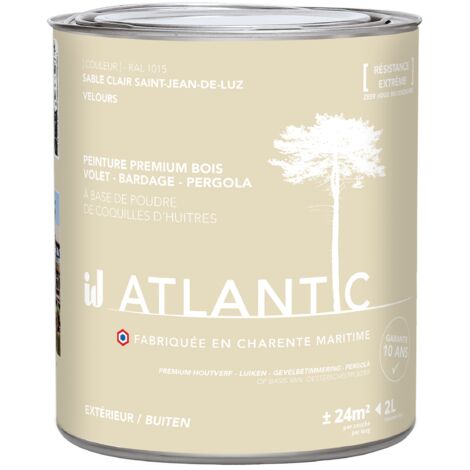 Peinture bois extérieurs -RAL 1015 Sable clair Saint Jean de Luz- 2L - ATLANTIC