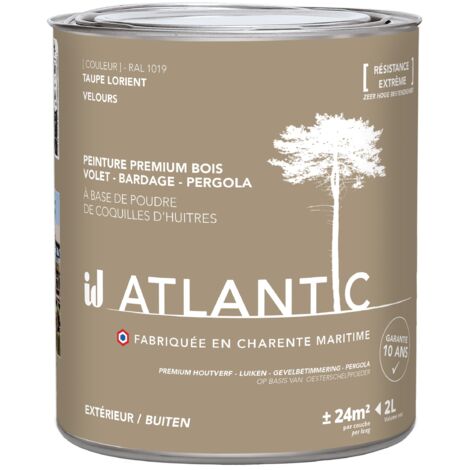 Peinture bois extérieurs - RAL 1019 Taupe Lorient - 2L - ATLANTIC