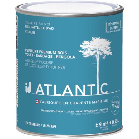 Peinture bois extérieurs - RAL 5024 Bleu pastel Ile d'Aix - 750ML - ATLANTIC