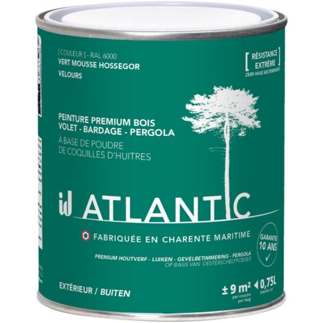 Peinture bois extérieurs -RAL 6000 Vert mousse Hossegor - 750ML - ATLANTIC