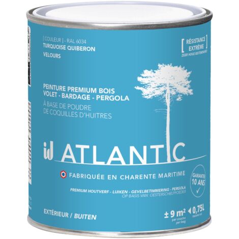 Peinture bois extérieurs -RAL 6034 Turquoise Quiberon - 750ML - ATLANTIC