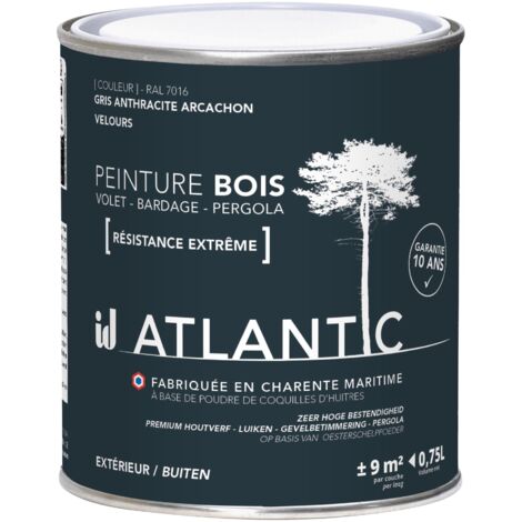 Peinture bois extérieurs - RAL 7016 Gris anthracite Arcachon - 750ML - ATLANTIC