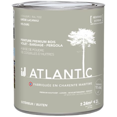 Peinture bois extérieurs - RAL 7032 grège Lacanau - 2L - ATLANTIC