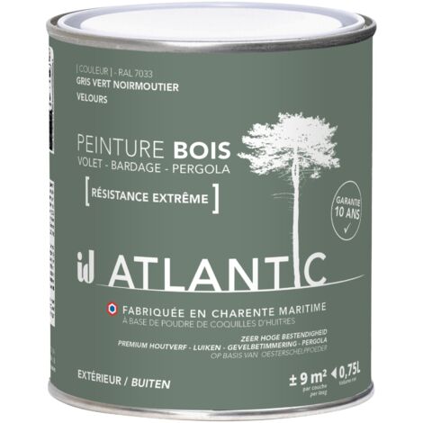 Peinture bois extérieurs - RAL 7033 Gris vert Noirmoutier - 750ML - ATLANTIC