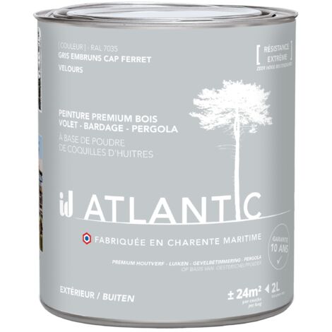 Peinture bois extérieurs - RAL 7035 Gris embruns Cap Ferret - 2L - ATLANTIC