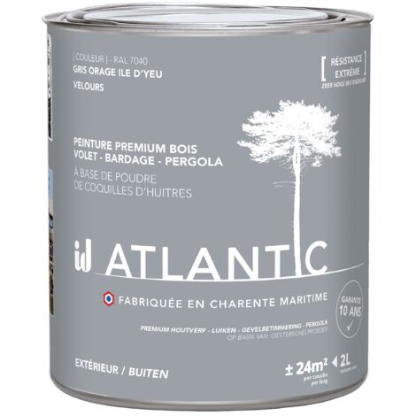 Peinture bois extérieurs - RAL 7040 Gris orage Ile d'Yeu- 2L - ATLANTIC