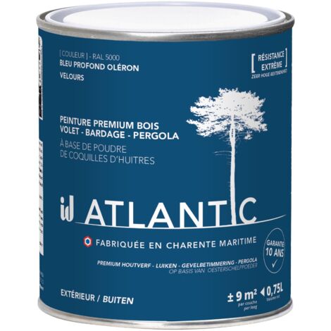 Peinture bois extérieurs - RAL 7500 Bleu profond Oléron - 750ML - ATLANTIC