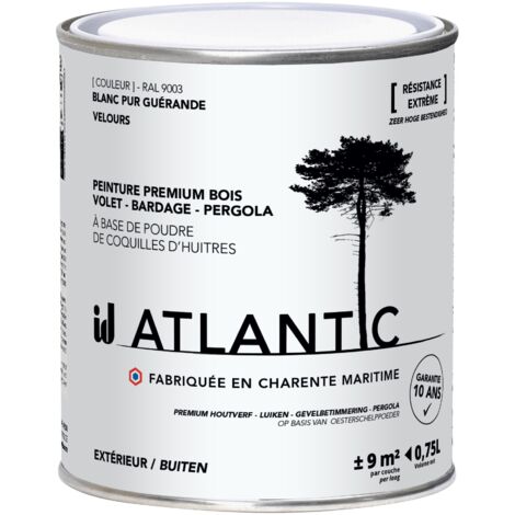 Peinture bois extérieurs - RAL 9003 Blanc pur Guérande - 750ML - ATLANTIC