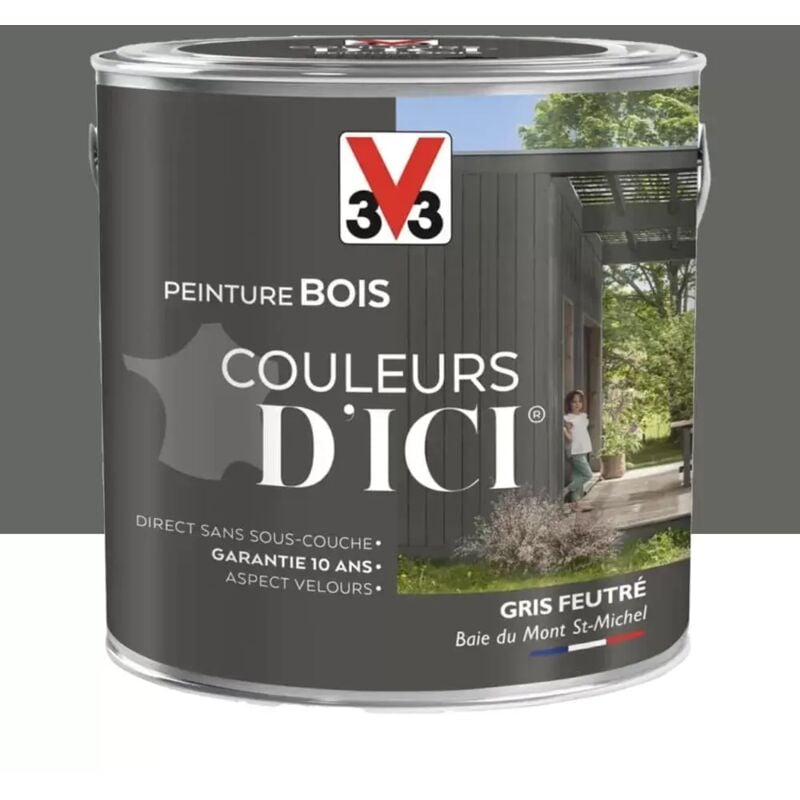 Peinture bois V33 Couleurs d'ICI Gris Feutré 2 L