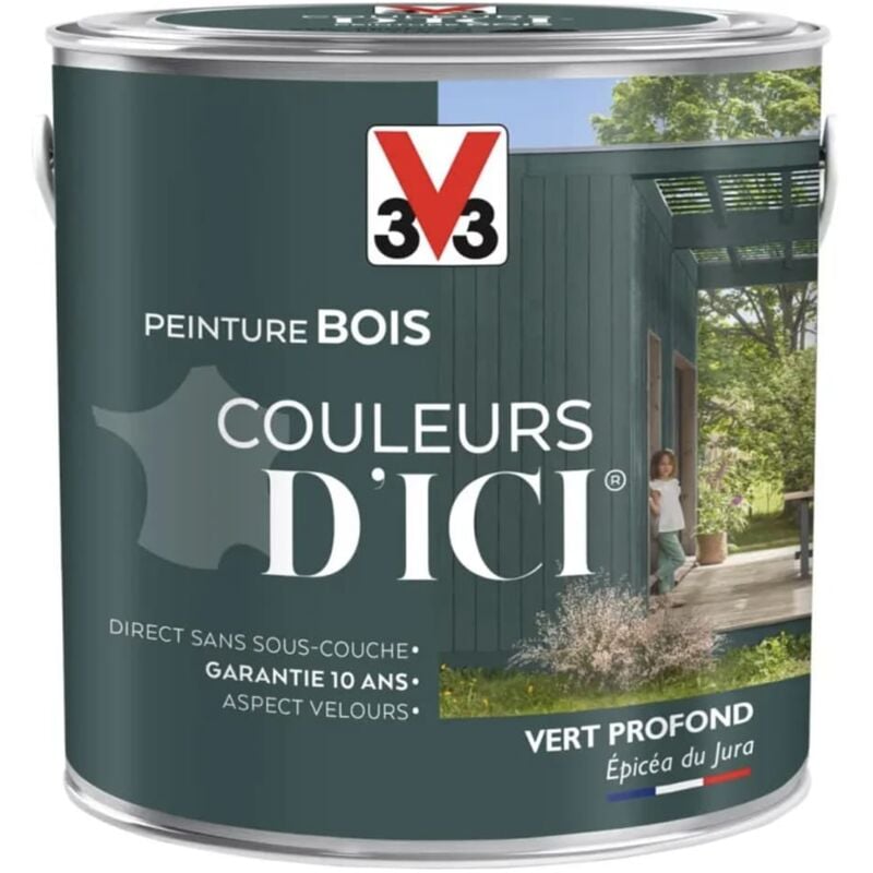 Peinture bois V33 Couleurs d'ICI Vert profond 2 l