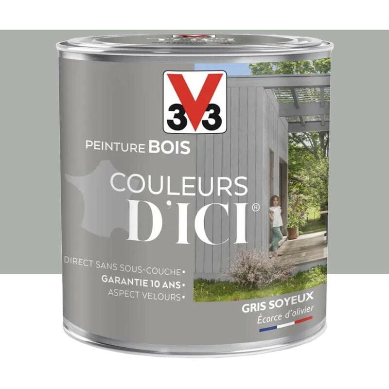 Peinture bois V33 Couleurs d'ICI Gris soyeux 0,5 l