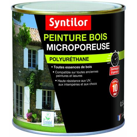 Peinture bois microporeuse noir ral 9005 Finition : Satin 0,5 L