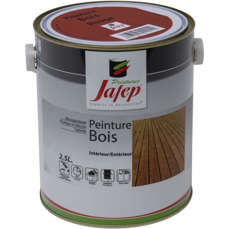 Peinture bois rouge Jafep 2,5 l